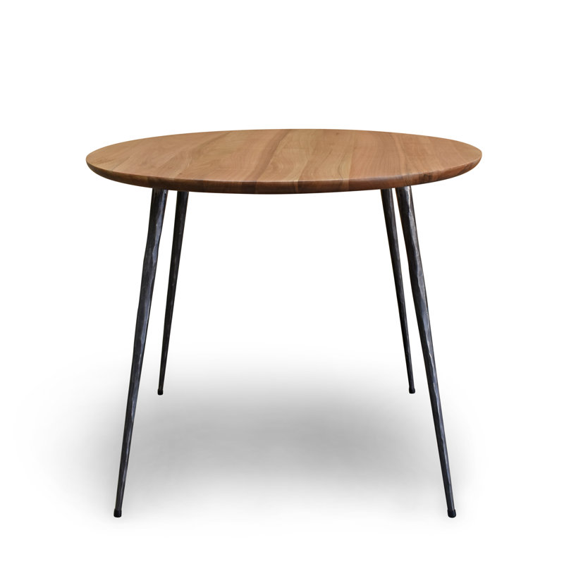 17 Stories Glide Solid Walnut Round Dining Table, 36" Diameter Wayfair